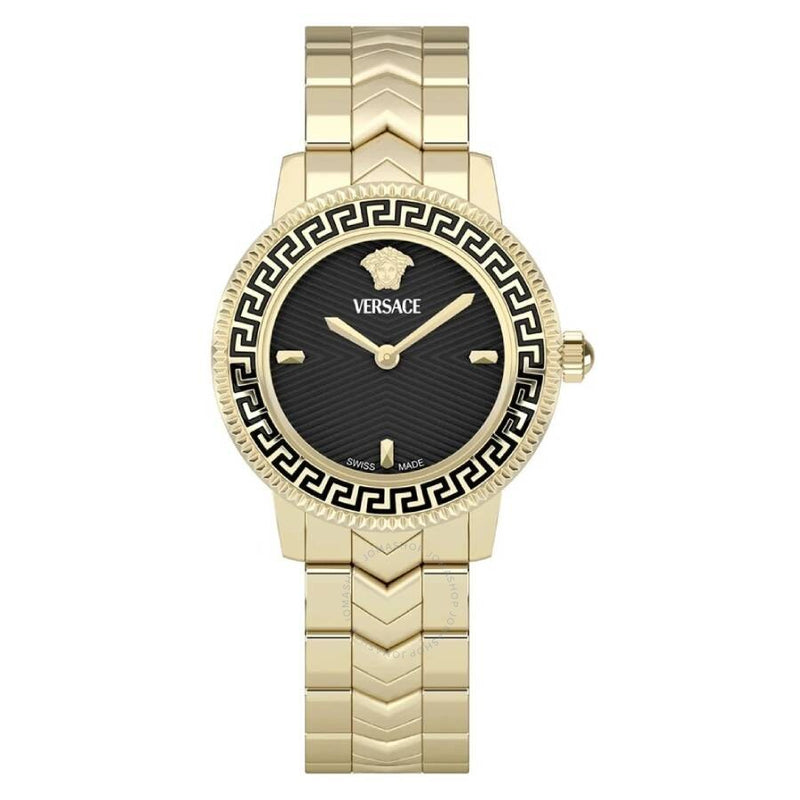 Versace V-Icon Quartz Black Dial Ladies Watch VEUCA0824 - The Watches Men & Co