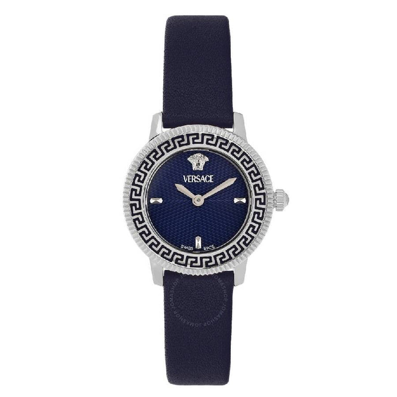 Versace V-Icon Quartz Blue Dial Ladies Watch VEUCA0124 - The Watches Men & Co