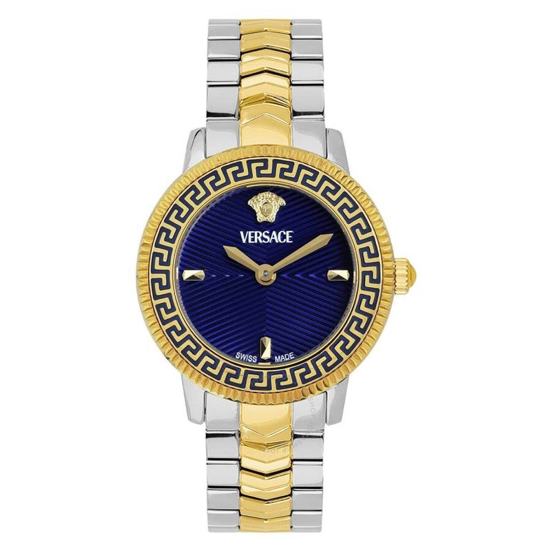 Versace V-Icon Quartz Blue Dial Ladies Watch VEUCA0524 - The Watches Men & Co