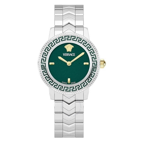 Versace V-Icon Quartz Green Dial Ladies Watch VEUCA0424 - The Watches Men & Co