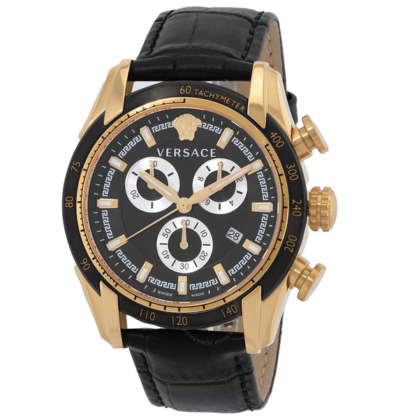 Versace V-Ray Chronograph Quartz Black Dial Men's Watch VE2I00921 - The Watches Men & Co