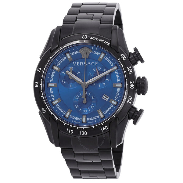 Versace V-Ray Chronograph Quartz Blue Dial Men's Watch VE2I00521 - The Watches Men & Co