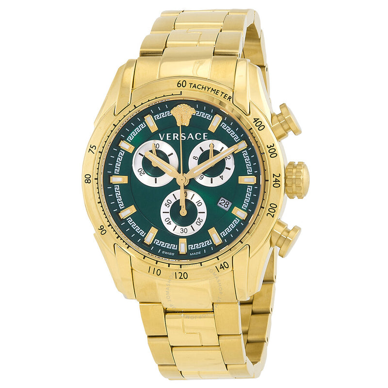 Versace V-Ray Chronograph Quartz Green Dial Men's Watch VE2I00621 - The Watches Men & Co