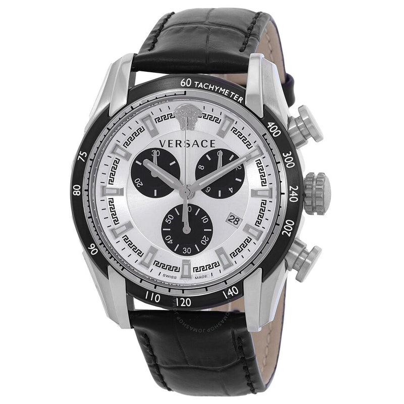 Versace V-Ray Chronograph Quartz Silver Dial Men's Watch VE2I00821 - The Watches Men & Co