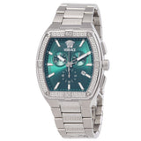 Versace V-Sporty Chronograph Quartz Green Dial Men's Watch VESP00424 - The Watches Men & Co