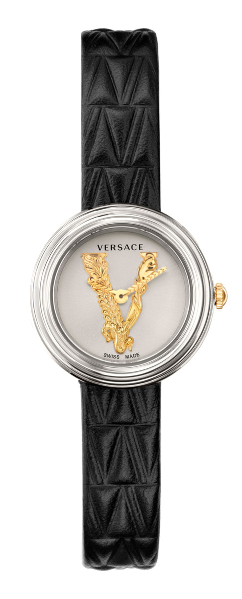 Versace Virtus Mini ladies watch with white dial and gold Medusa logo