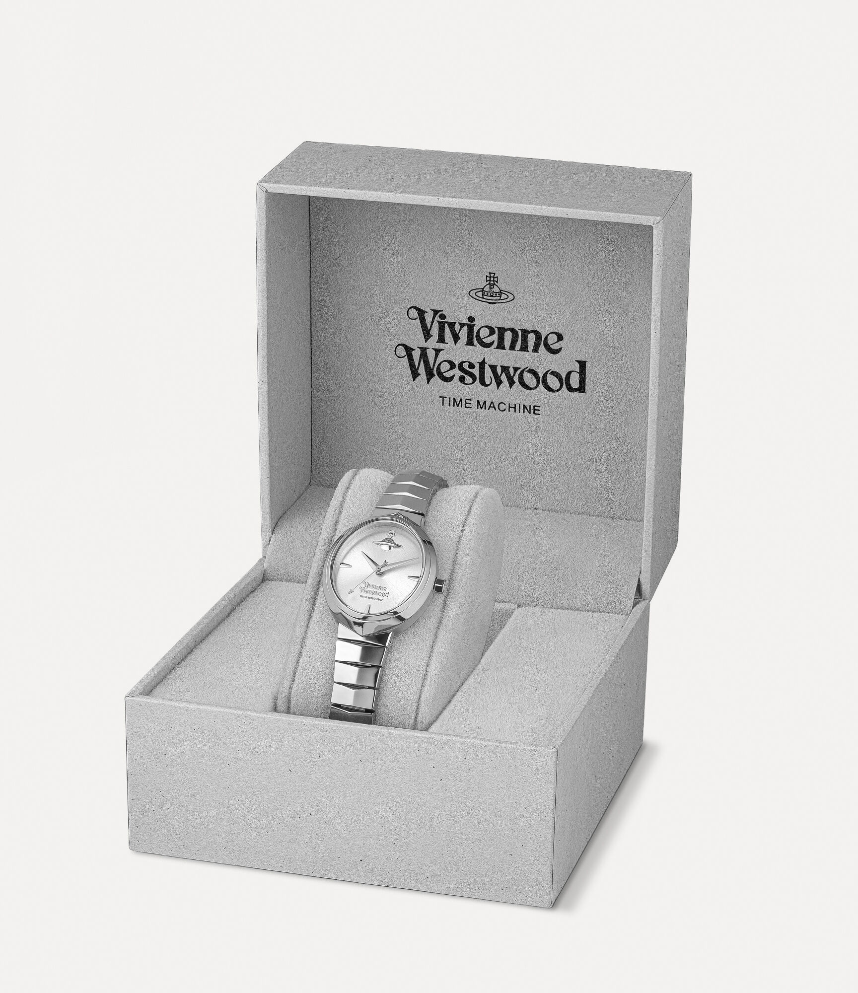 Vivienne Westwood Armour silver watch in branded gift box