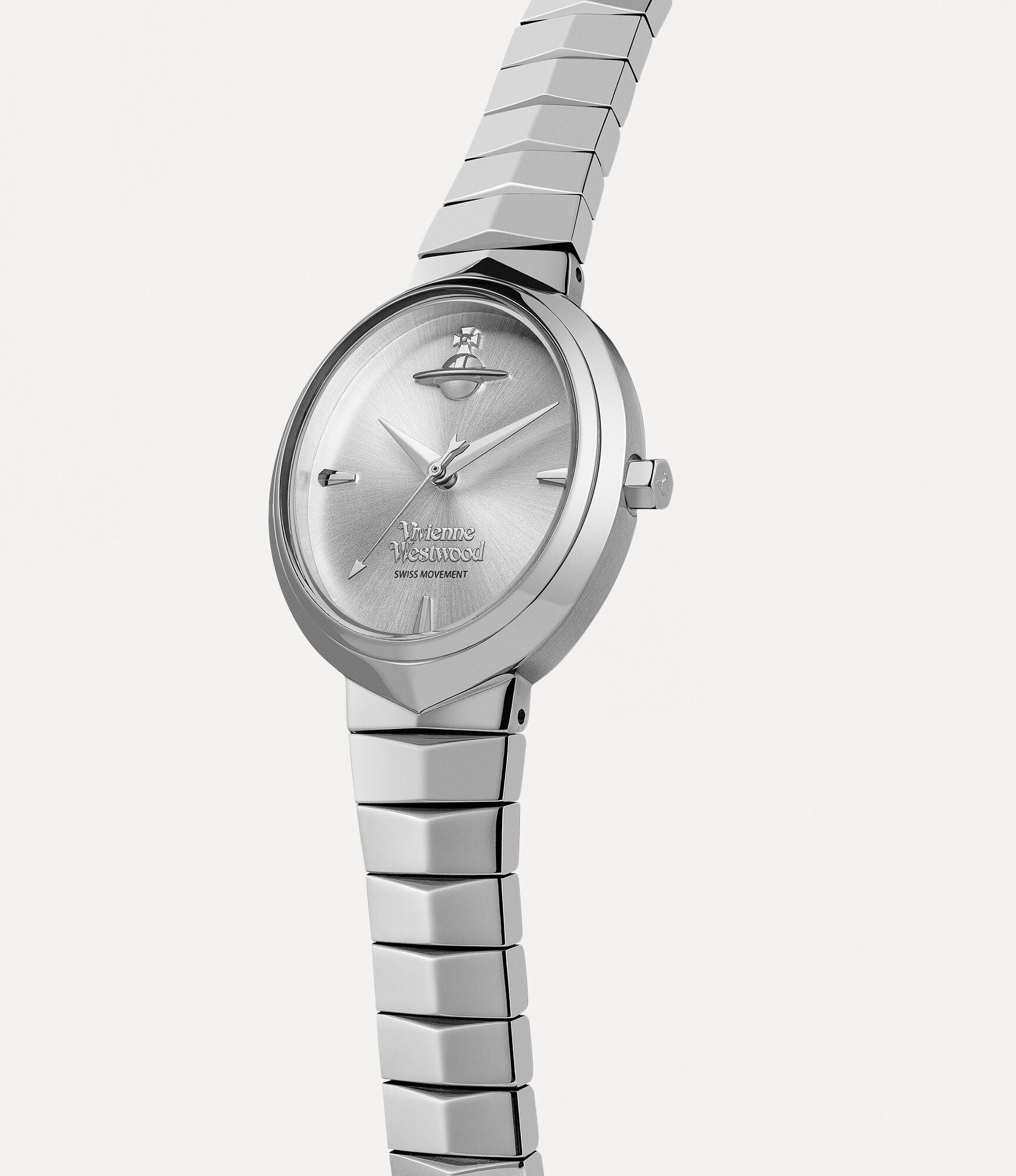 Vivienne Westwood Armour silver stainless steel bracelet with segmented links