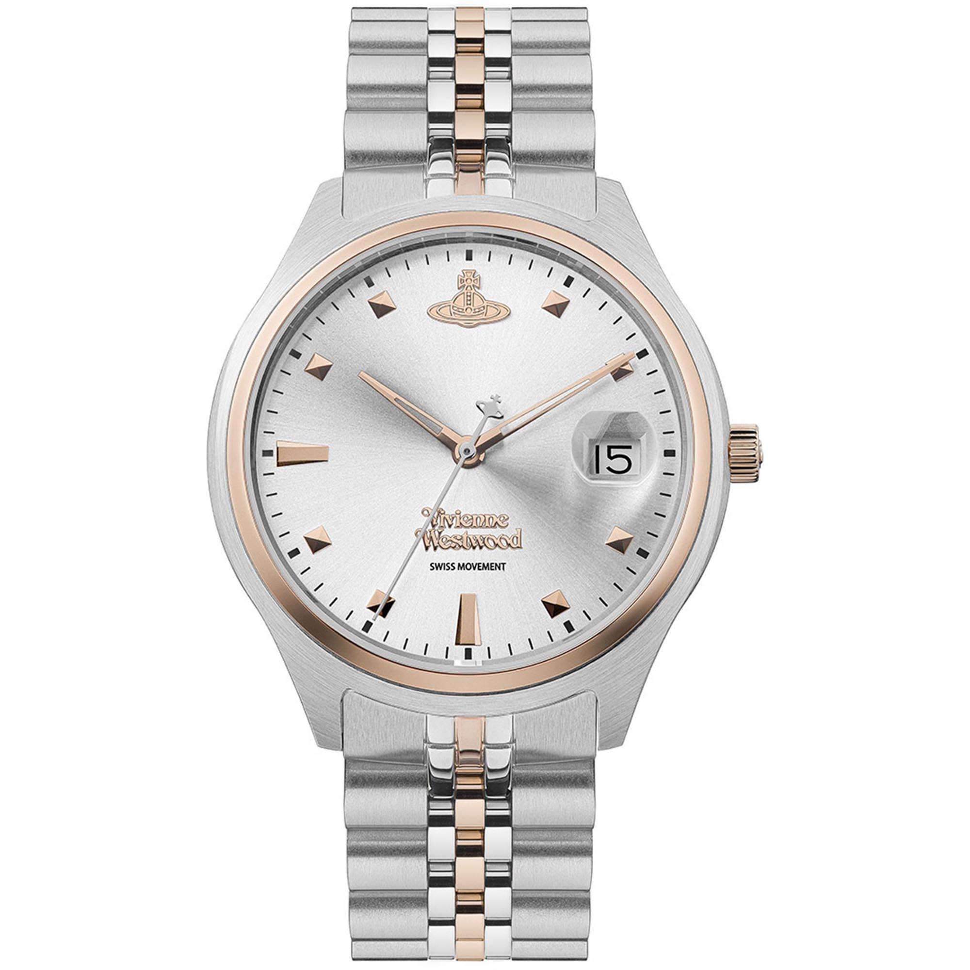 Vivienne Westwood Camberwell ladies watch with silver dial, rose gold accents and bicolour bracelet