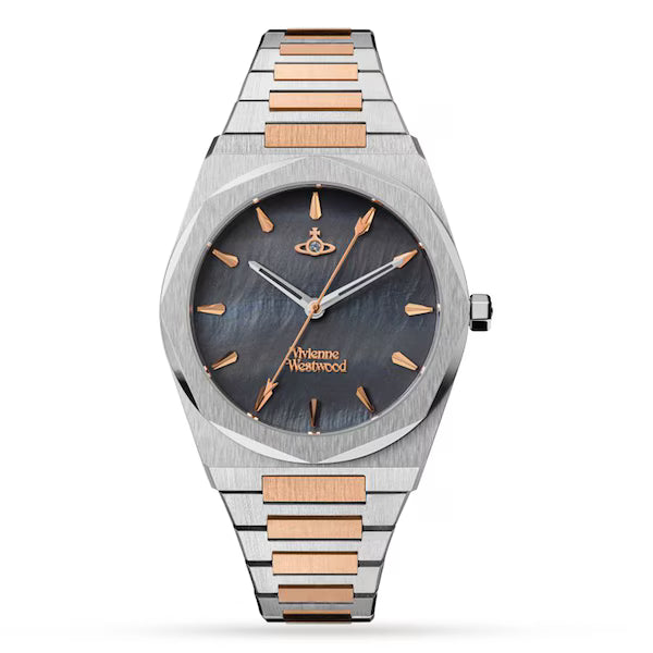Vivienne Westwood Limehouse women's watch with two-tone stainless steel bracelet and black dial