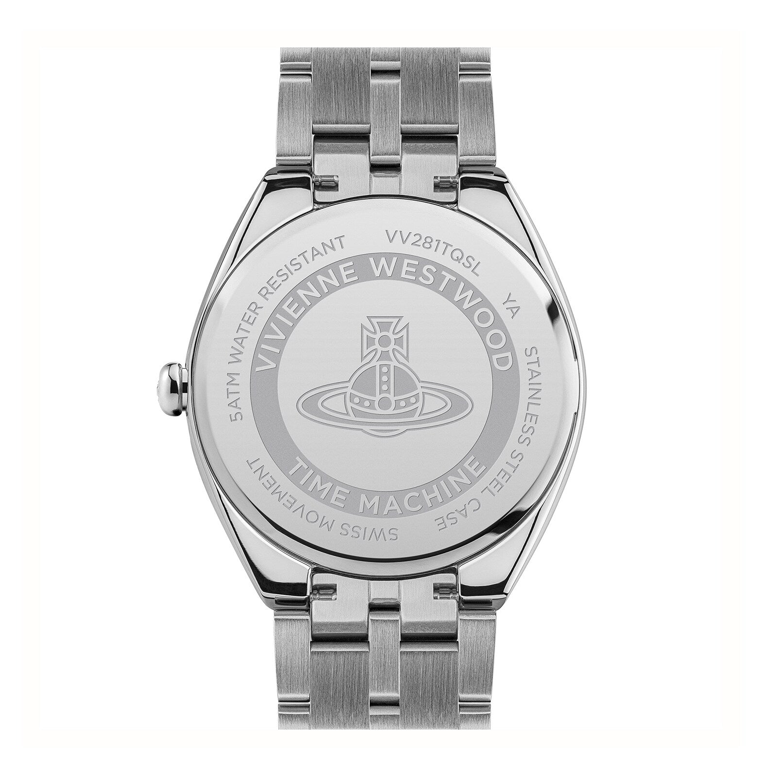 Vivienne Westwood Orb Pop watch caseback showing model number VV281TQSL and branding