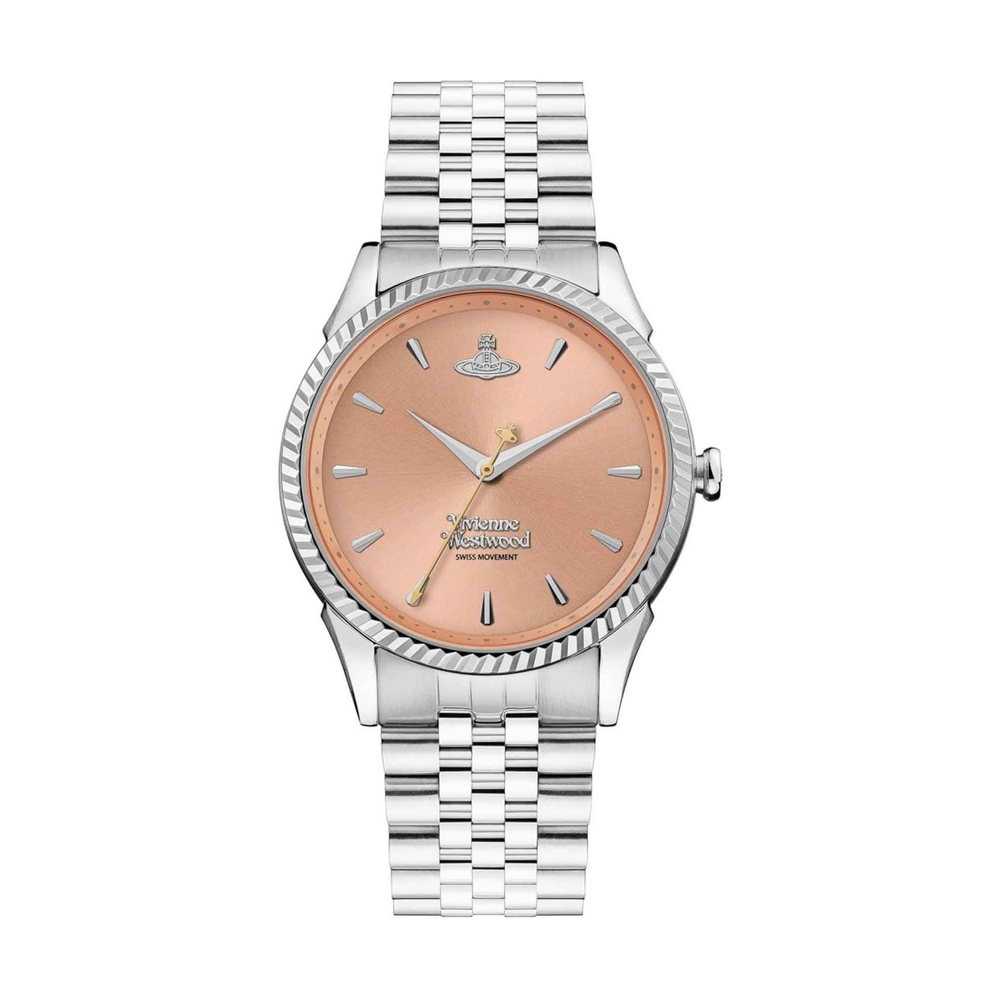 Vivienne Westwood Seymour women's watch with pink dial and silver stainless steel bracelet