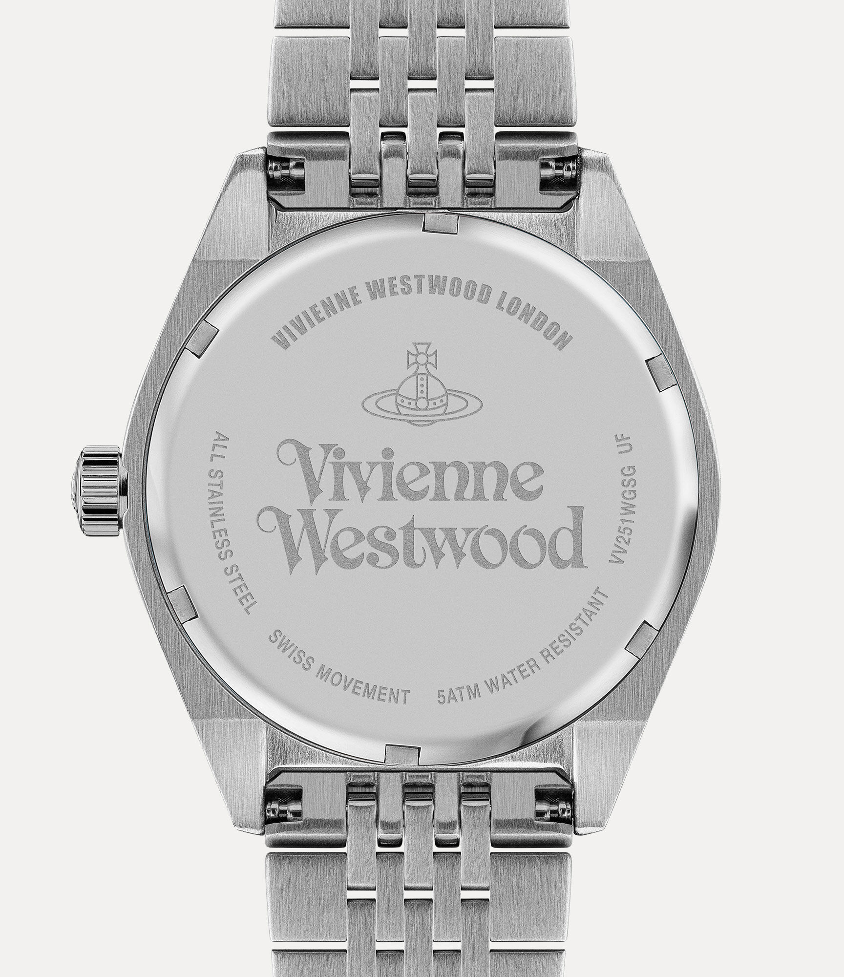 VV251WGSG caseback with Vivienne Westwood engraving and specifications