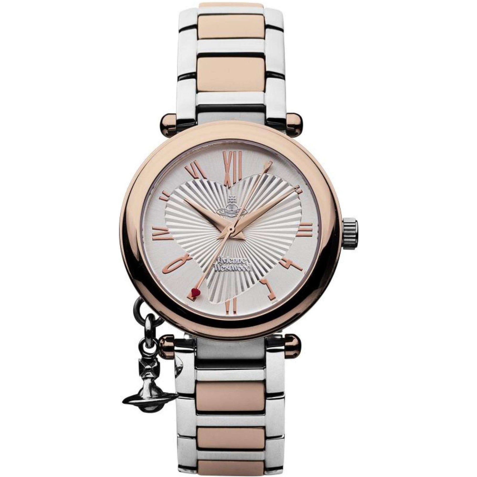 Vivienne Westwood Orb ladies watch with silver dial, rose gold and stainless steel two-tone bracelet