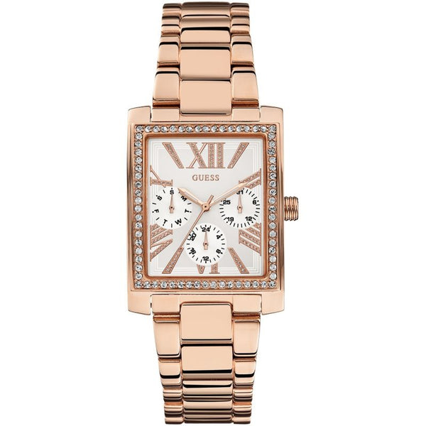 Guess Haven Crystal White Dial Rose Gold Ladies Watch W0446L3