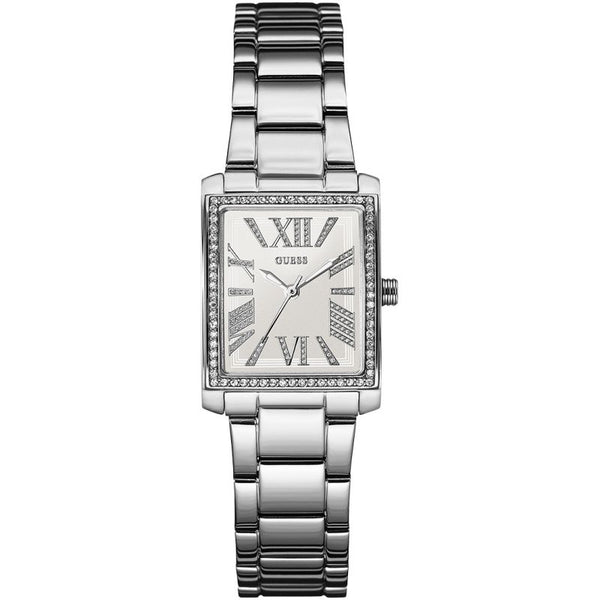 Guess Haven Crystal White Dial Silver Ladies Watch W0446L1