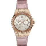 Guess Limelight Cream Dial Leather Strap Ladies Watch W0775L3