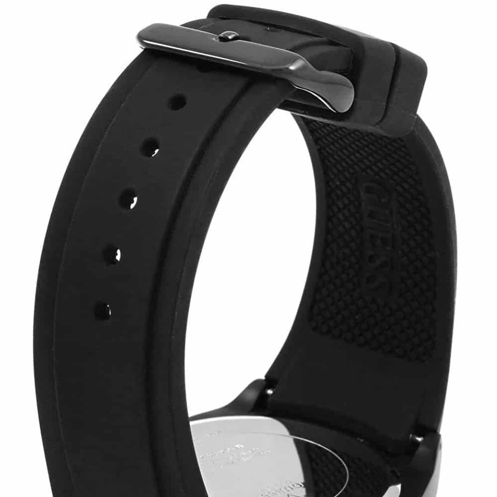 Guess Legacy black silicone strap with deployment clasp detail