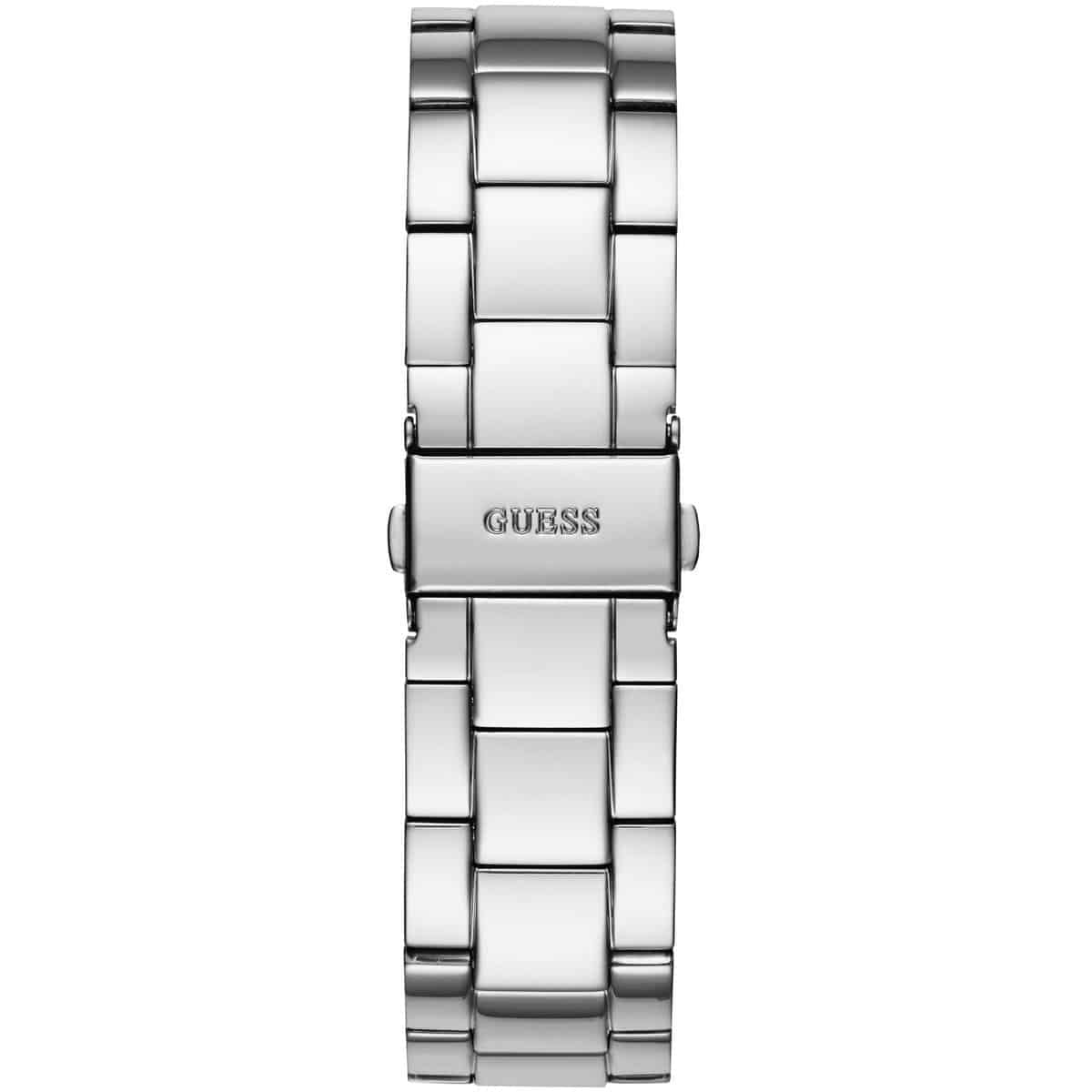 GUESS G-TWIST silver stainless steel bracelet detail showing link construction and clasp