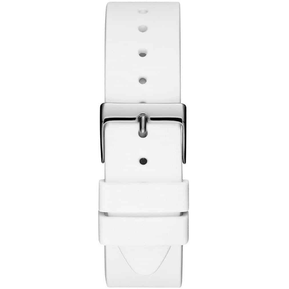 Guess W1135L7 white rubber strap with buckle clasp and adjustment holes
