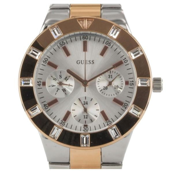 Guess Glisten Two-tone Diamond Silver Dial Ladies Watch W14551L1