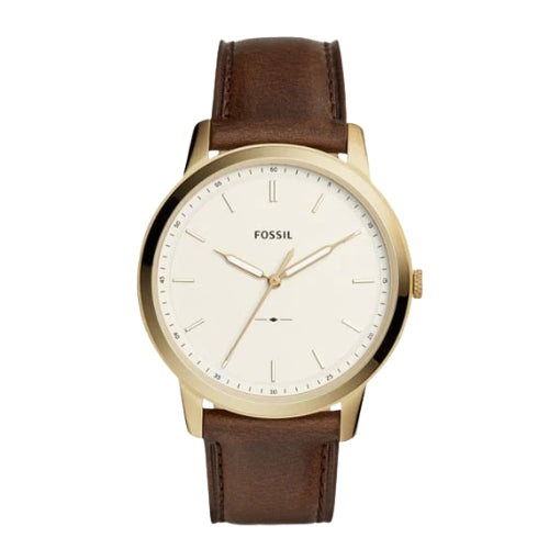 Fossil Minimalist Three-Hand Brown Leather Men's Watch FS5397
