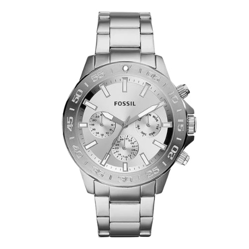 Fossil Bannon Silver Multifunction Stainless Steel Men's Watch BQ2490