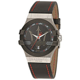 Maserati Potenza Black Dial Leather Strap Men's Watch R8851108001