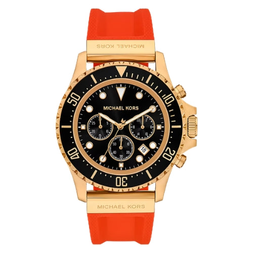 Michael Kors Oversized Everest Gold-Tone and Silicone Watch MKO1163