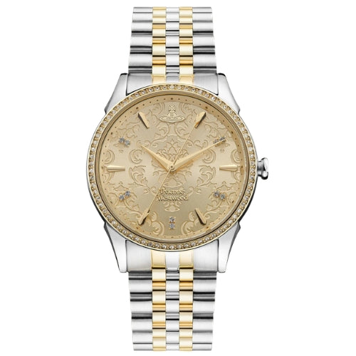 Vivienne Westwood  Crystal Two-Tone Bracelet Strap Women's Watch - VV208CPSG