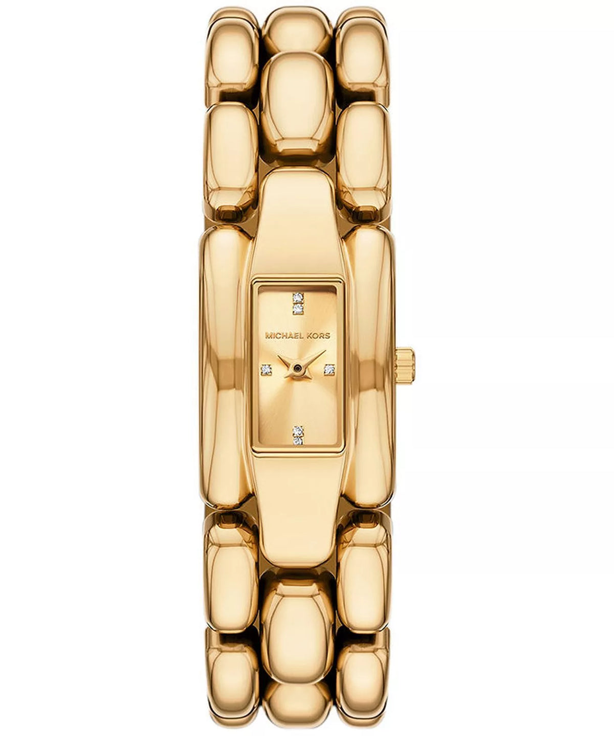Michael Kors Mini Hally Quartz Crystal Gold Dial Ladies Watch MK4921