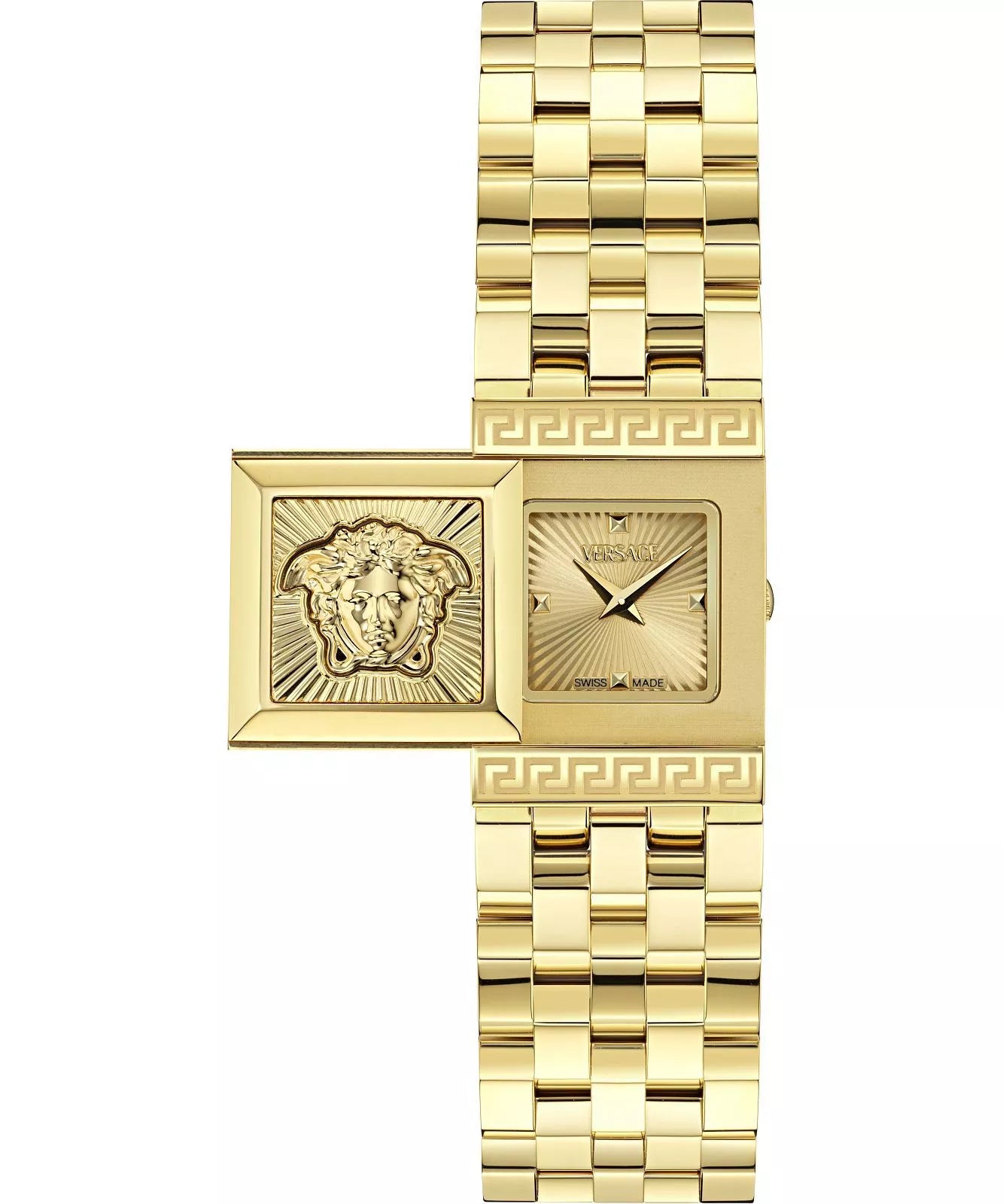 Versace Reveal Square Gold Dial Stainless Steel Bracelet Women’s Watch VE0C00225