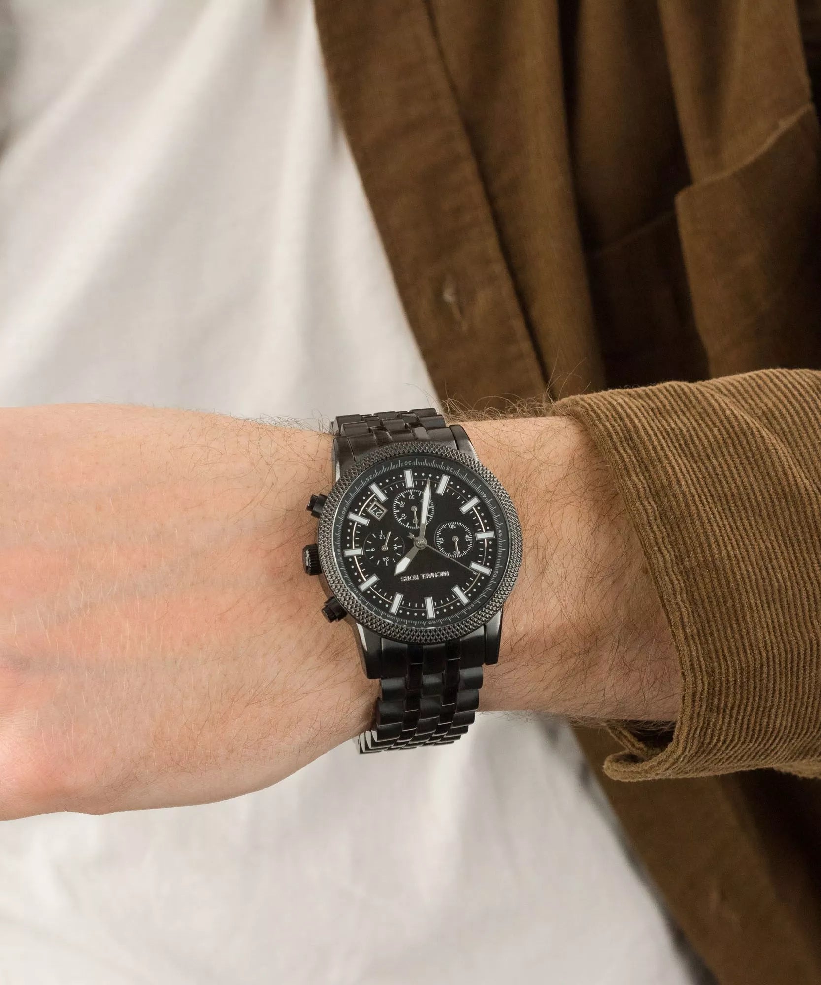 Michael Kors Oversized Hutton Chronograph Black Men's Watch - MK9089