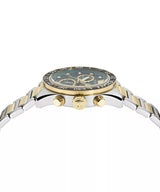 Versace Greca Dome Chrono Two-Tone Green Dial Swiss Movt Watch - VE6K00423