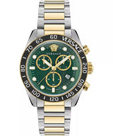 Versace Greca Dome Chrono Two-Tone Green Dial Swiss Movt Watch - VE6K00423