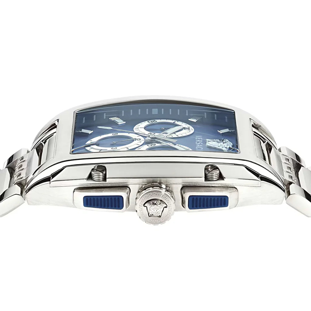 Versace Dominus Stainless Steel Rectangular Dial Quartz Men Watch - VE6H00423
