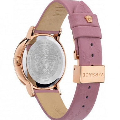 Versace Virtus Quartz Grey Dial Pink Leather Strap Watch for Women - VEHC00319 VEHC00319 - Image 9