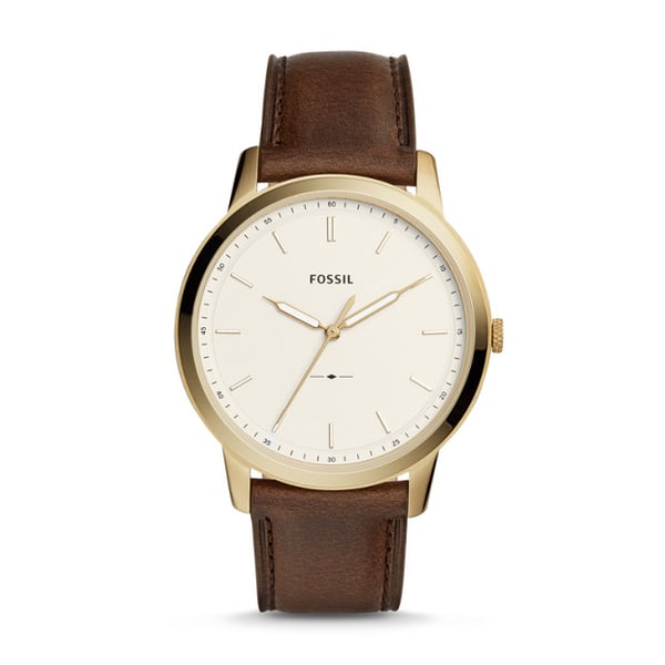 Fossil Minimalist Three-Hand Brown Leather Men's Watch FS5397