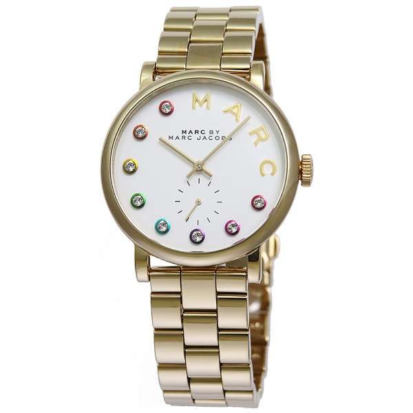 Marc Jacobs Baker White Dial Gold 36mm Ladies Watch  MBM3440 - The Watches Men & CO