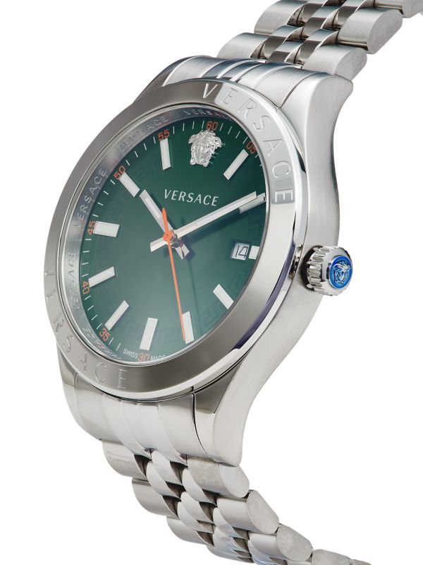 Versace Hellenyium Silver Green Dial Men's Watch VEVK01021 - The Watches Men & CO #2