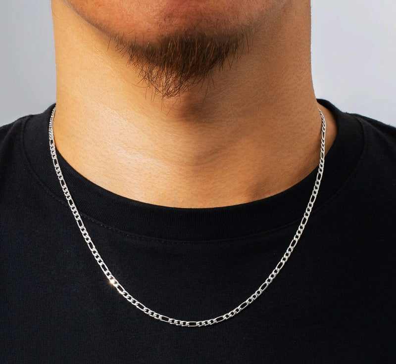 Big Daddy 3mm Stainless Steel Figaro Silver Chain