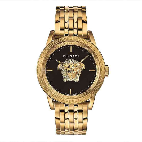 Versace Gold Stainless Steel Black Dial Men's Watch  VERD00818 - The Watches Men & CO