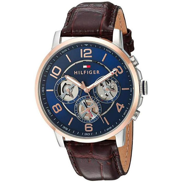 Tommy Hilfiger Keagan Navy Dial Leather Strap Men's Watch  1791290 - The Watches Men & CO