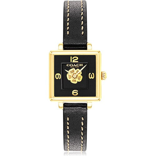 Coach Black Leather Square Women's Watch  14503695 - The Watches Men & CO