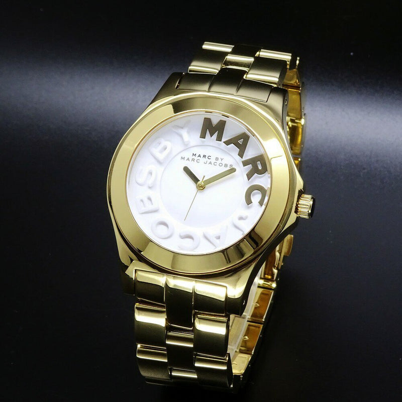 Marc Jacobs Women's 'Rivera' Gold-Tone Stainless Steel Watch MBM3134 - The Watches Men & CO #9