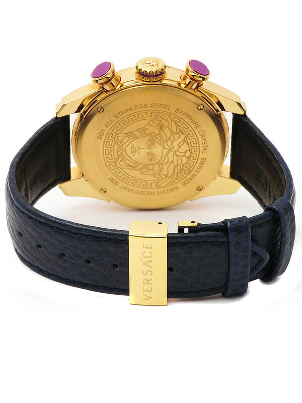Versace V-Ray Rose Gold Leather Strap Men's Watch VDB030014