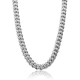 Big Daddy 8mm Silver & Diamond Cuban Link Chain