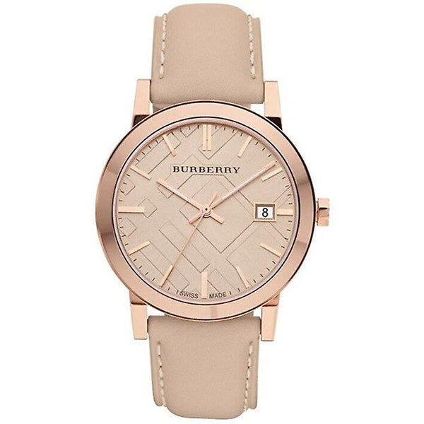 Burberry Tan Dial Leather Strap Unisex Watch BU9014