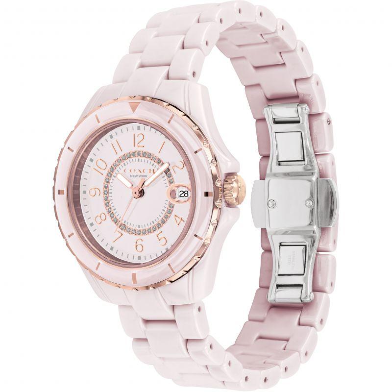 Coach Preston Pink Blush Ceramic Bracelet Women's Watch 14503463 - The Watches Men & CO #2