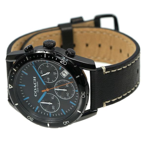 Coach Thompson Black Chronograph Leather Strap Men's Watch 14602412 - The Watches Men & CO #2